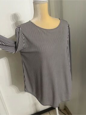 Women’s Brown  and White Striped Long Sleeve Top